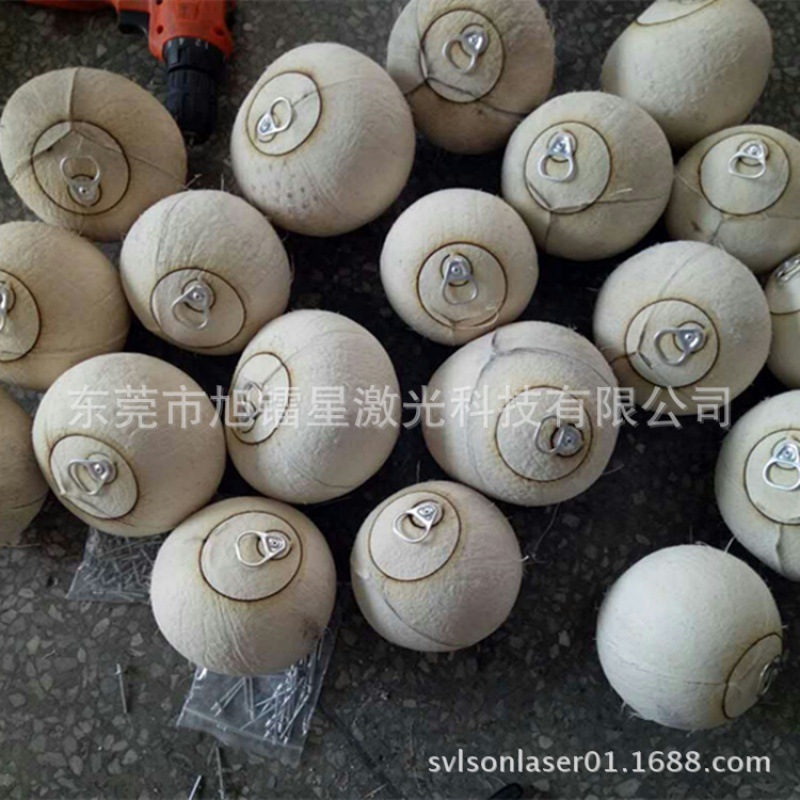 拉环椰皇 出口东南亚椰子椰皇激光切割雕刻机 可切割半穿装易拉环