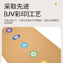软木瑜伽垫天然橡胶环保防滑UV色彩健身铺馆减震高颜值一件代发