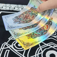 7月新款金箔塔羅牌tarot燙金彩印塑料PVC防水桌遊撲克牌批發鐳射