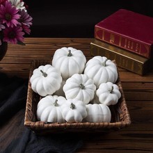 跨境电商热卖圣诞南瓜仿真白南瓜塑料假南瓜万圣节商场场景布置