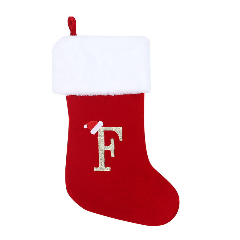 Nuevo calcetín de Navidad de letras nuevas ventas calcetines de Navidad decoración del árbol de Navidad colgante calcetines de letras de Navidad decoración bolsas de regalo de Navidad
