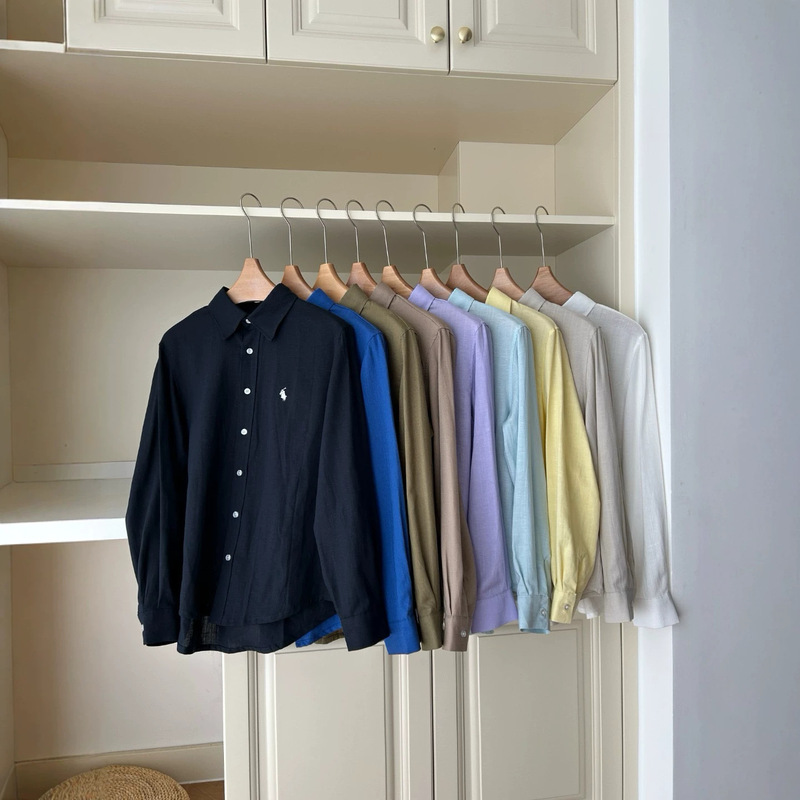 Brand New Rl Ralph Lauren Top-Notch Linen Multi-Color Shirt, Rl Ralph Lauren Unisex Polo Logo Sun Protection Shirt