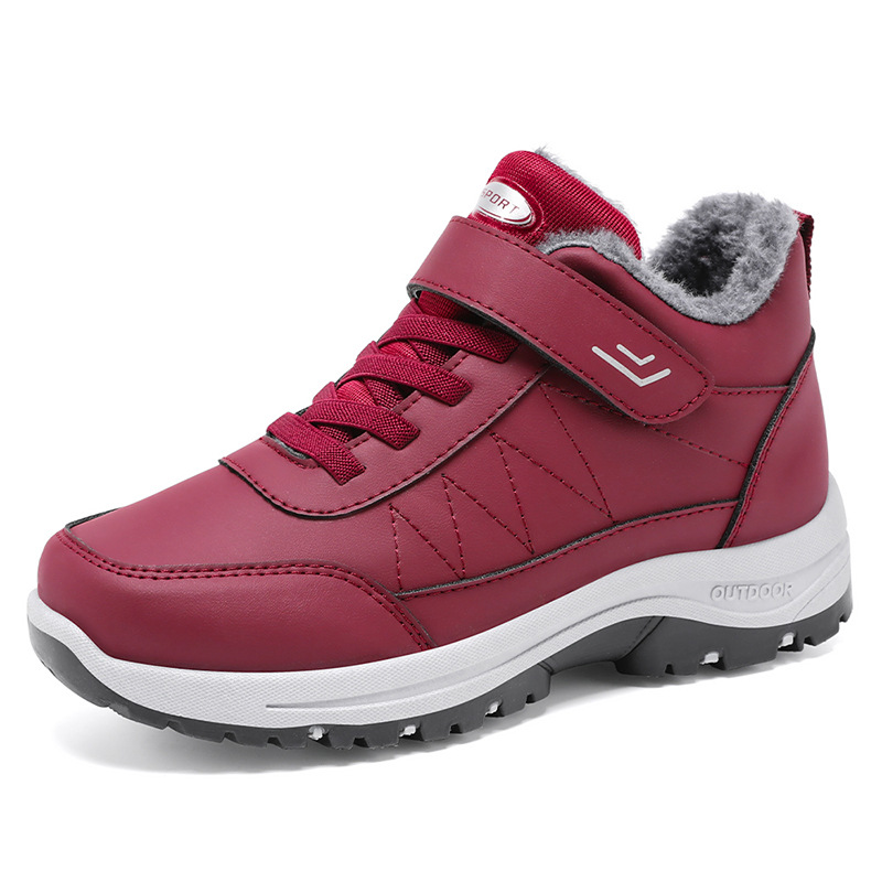 Zapatos de algodón masculino invierno más velcro engrosado botas de nieve casuales al aire libre velcro zapatos de caminar para hombres y mujeres