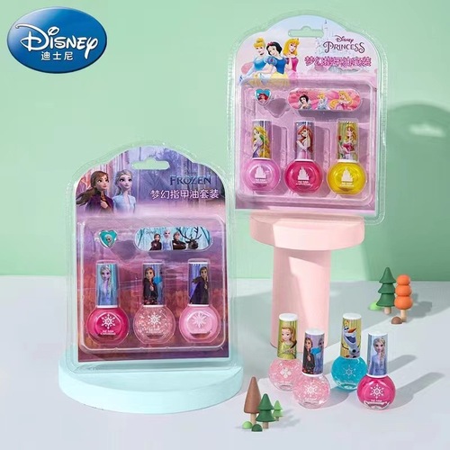 Princess Elsa makeup toy manicure Disney children's nail polish tear-off water-based odorless baby girl