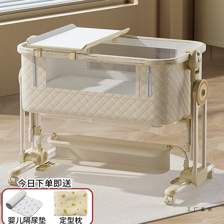 Installation-Free Crib Removable Cradle Bed Foldableable Multi-Functional Bb Bed Newborn Baby Bed Spliced ​​Large Bed