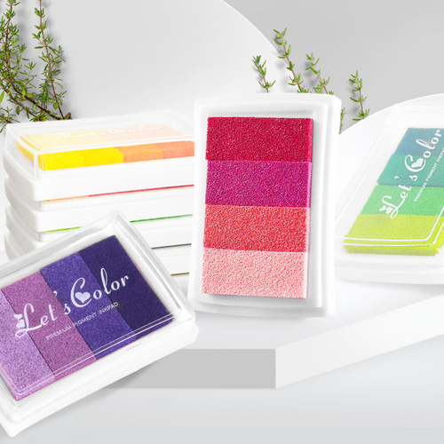 Cute colorful finger stamp pad, seal, partner, children's graffiti painting, wedding sign, concave waist stamp pad, gradient color