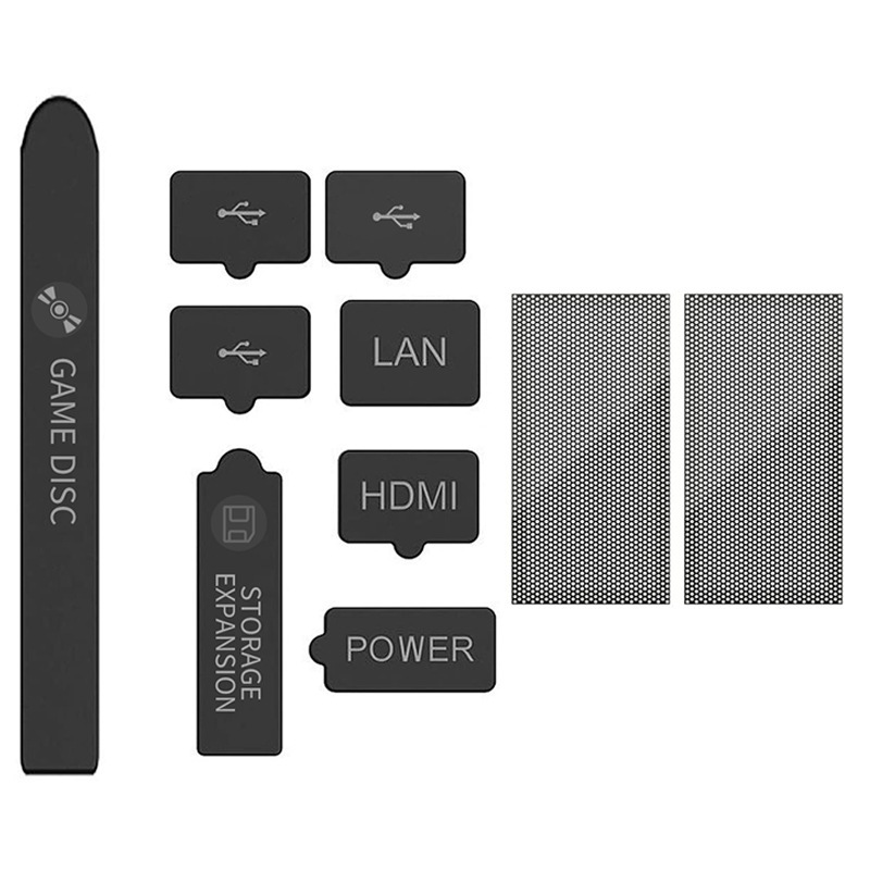 XBOX シリーズ SX コンソール防塵セット HDMI 8 ピース防塵プラグ防塵ネットに適しています。|undefined