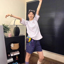 外贸清仓～尾货品牌紫色冰丝速干短裤女运动裤子羽毛球骑行五分裤