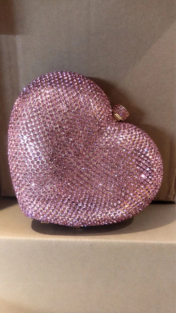 Crystal Clutch Bag Cross-border Heart Diamond Bag Banquet Party Crystal Handbags