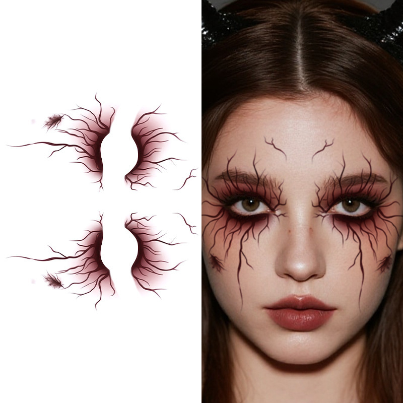 Cross-Border Gothic Eye Blood Tattoo Stickers Easily Create a Dark and Suspenseful Atmosphere, Niche Cool Temporary Tattoos