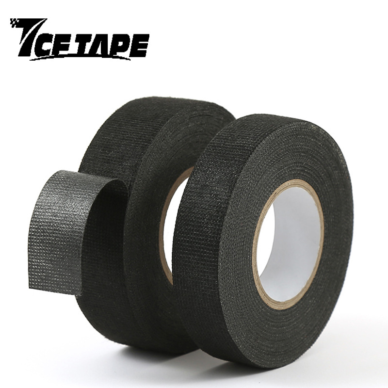 黑色绒布汽车线束胶带减震隔音胶布阻燃黑色绝缘胶布电线电缆缠绕