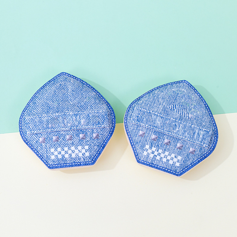 Punks personalizados denim marshmallow polvo super suave engrosado no comer polvo maquillaje vestido maquillaje esponja huevo maquillaje