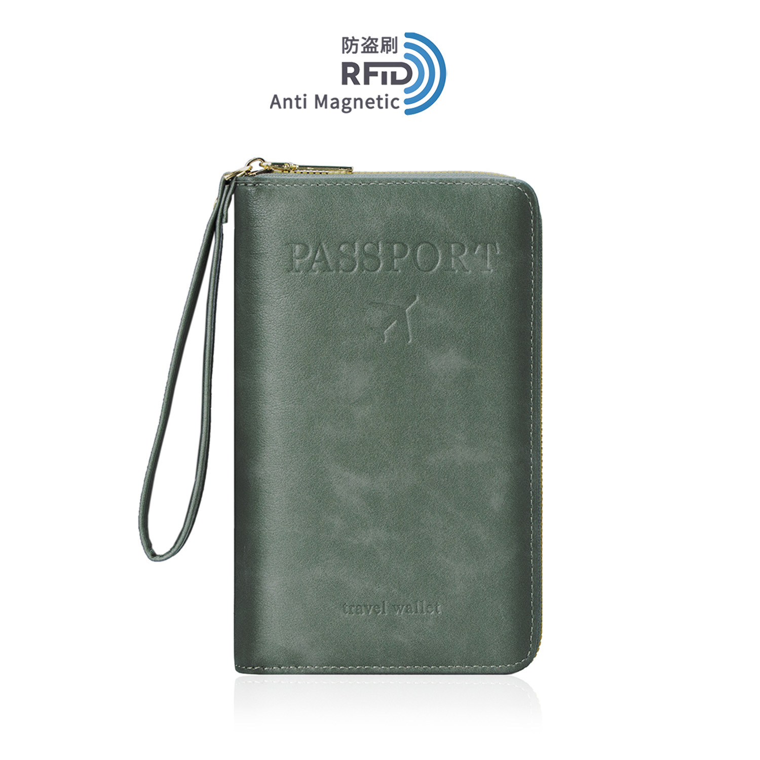 Porta Pasaportes Largo RFID 2025, Bolsa para Documentos y Boletos, Bolsa de Viaje Multifuncional con Cierre