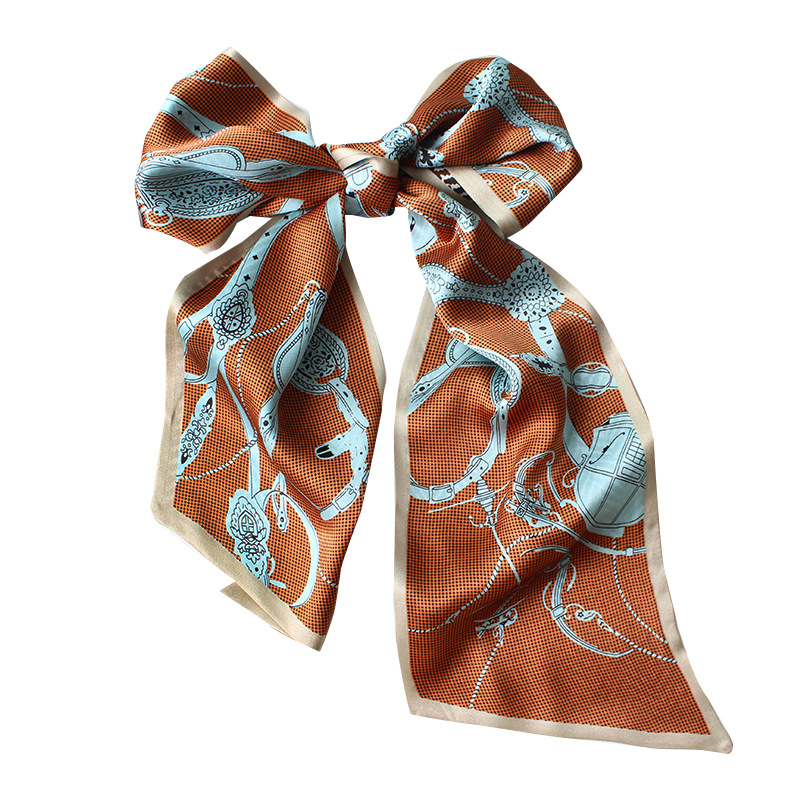 Fashionable silk summer long double-sided scarf