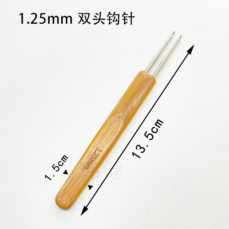 Mango de bambú crochet cabeza de metal crochet mango de bambú aluminio ganchillo suéter aguja coque ganchillo carbonizado fábrica al por mayor