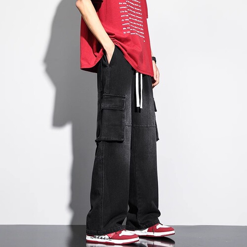 Men's Workwear Jeans, Spring/Summer American-style Trendy Brand, Loose Straight-leg Pants, Men's Trousers, Autumn/Winter New Arrival Casual Long Pants