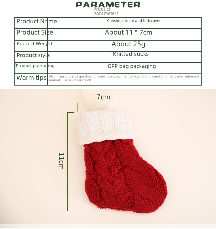 Support de couverts de noël chaussettes en tricot décoratives_voghion.com