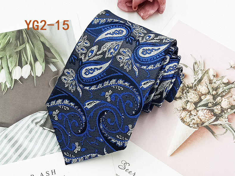 Corbata informal de negocios para hombre, en stock de fábrica, estilo nuevo atado a mano, diseño paisley, jacquard de poliéster y seda, 8 cm
