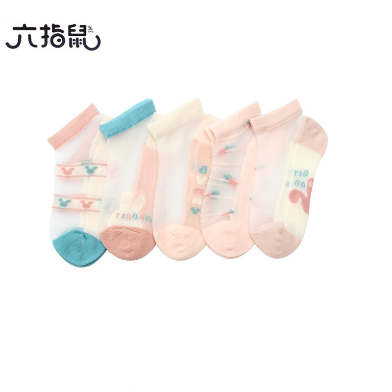 Six -finger mice summer ultra -thin crystal children's socks girls'…