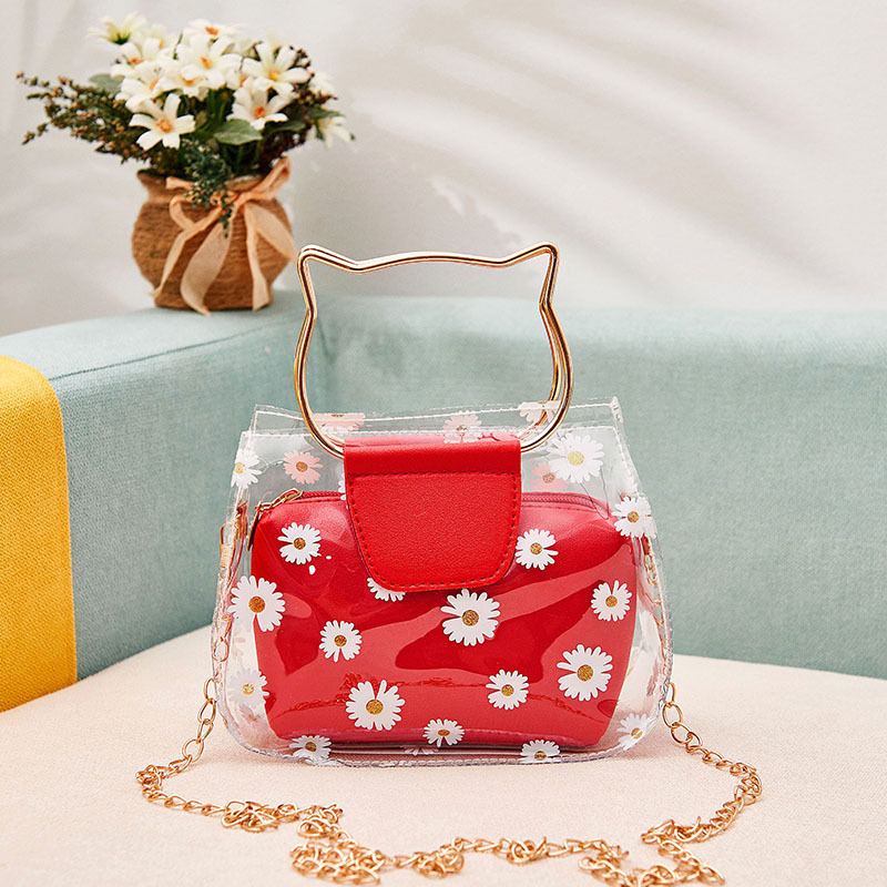 Impresión transparente pequeña bolsa de mano nueva bolsa de verano japonesa y coreana, mini bolsa de mano, bolsa de mujer transparente al por mayor image 10