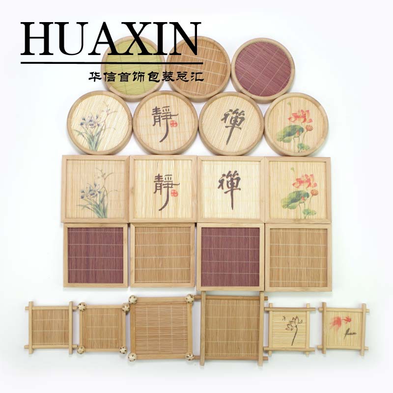 复古竹编竹制品竹子托盘手链手串文玩手玩件核桃展示道具架子台托