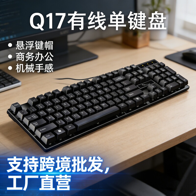 Cross-Border Hot-Selling Chasing Light Leopard Q17Usb Black Mechanical Feel Single Keyboard with Floating Keys Computer Accessories Wholesale Ns Cross-Border Hot-Selling Chasing Light Leopard Q17Usb Black Mechanical Feel Single Keyboard with Floating Keys Computer Accessories Wholesale Ns