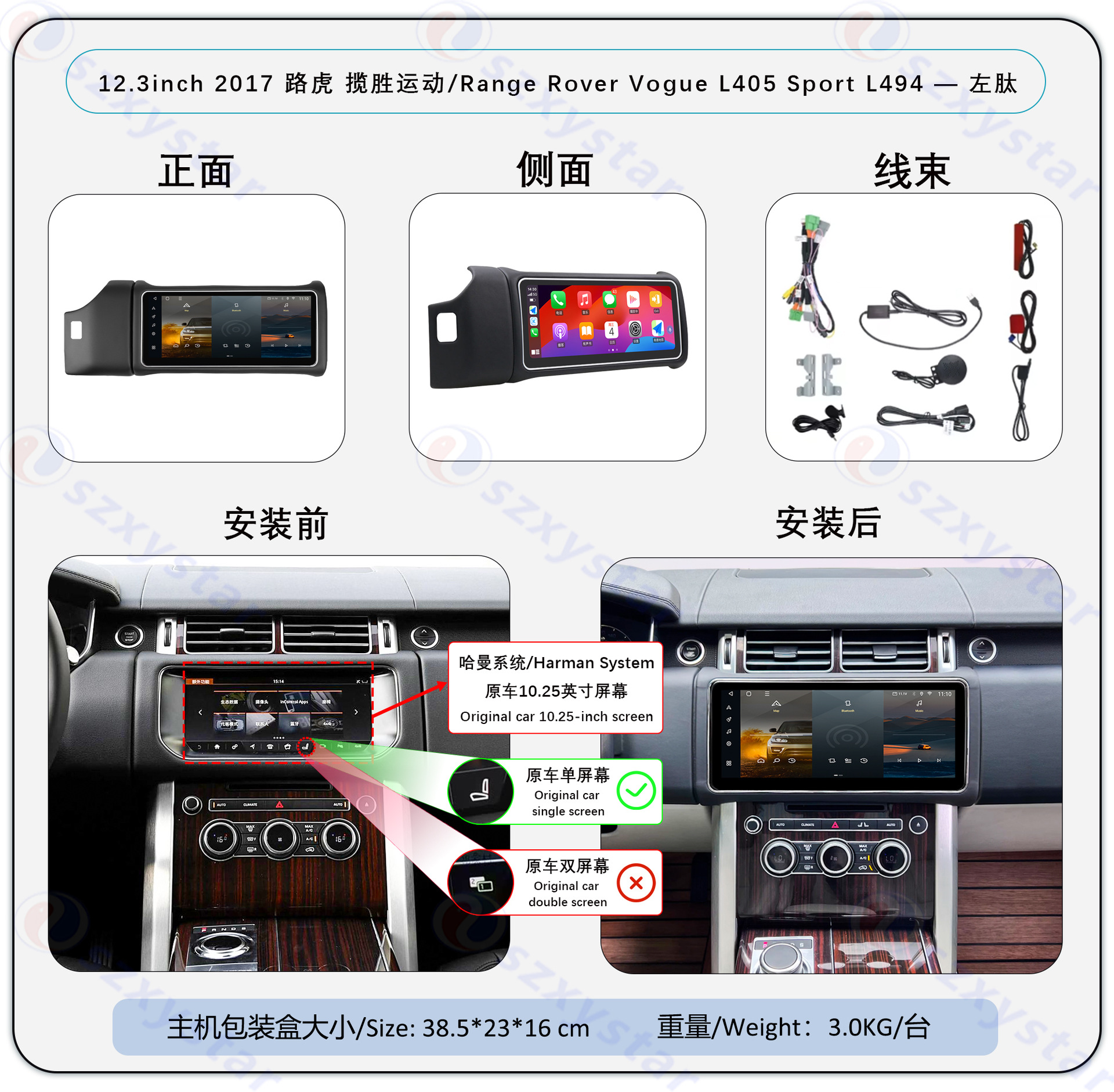 Suitable for 12.3-Inch 13-17 Model Land Rover Range Rover Executive L405 Sport L494 Android Navigation with 360 Panoramic View Integrated System