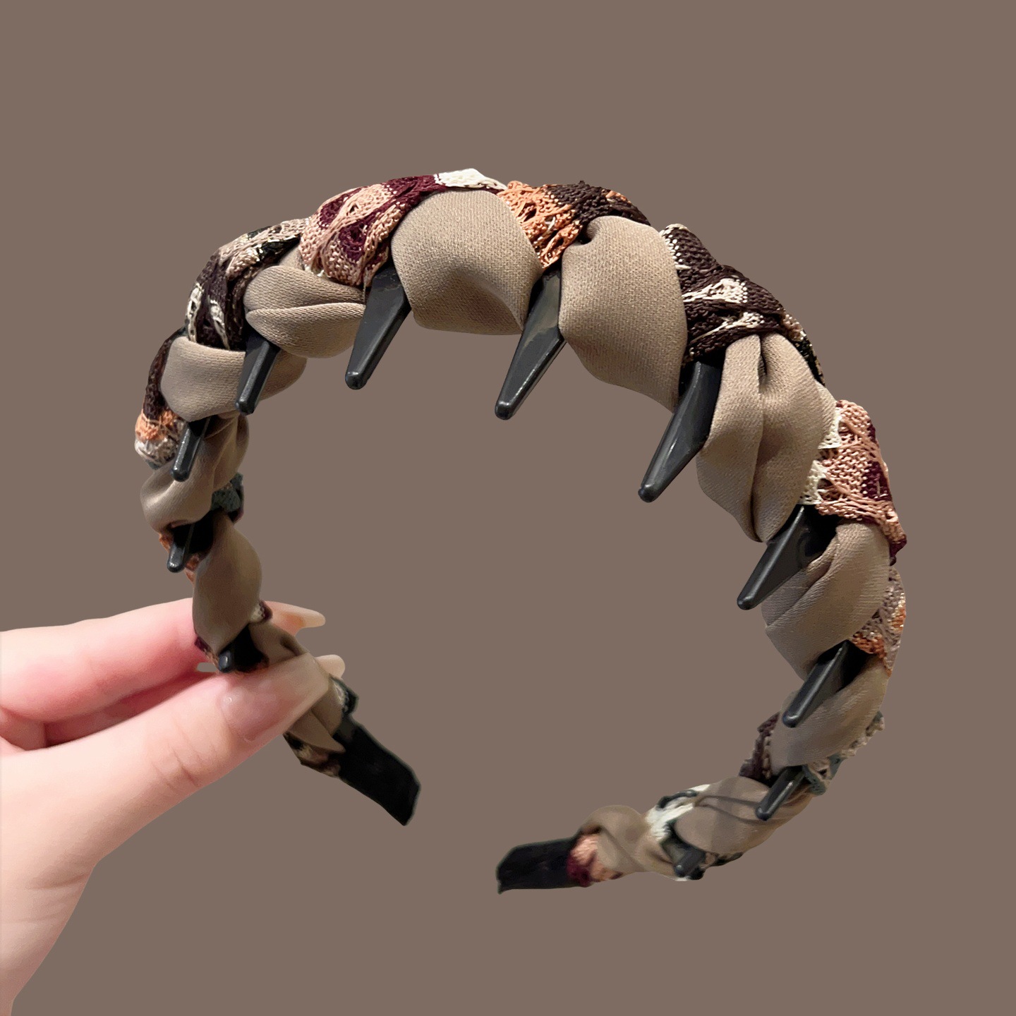# 47 gray brown wavy hairband