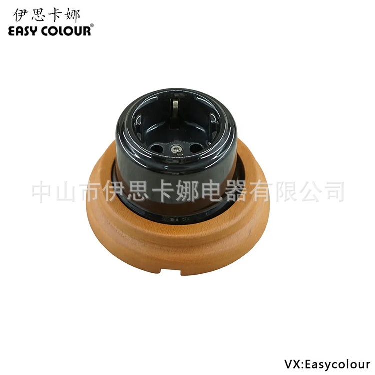 欧盟标准表面安装复古陶瓷电气单框架壁式插座