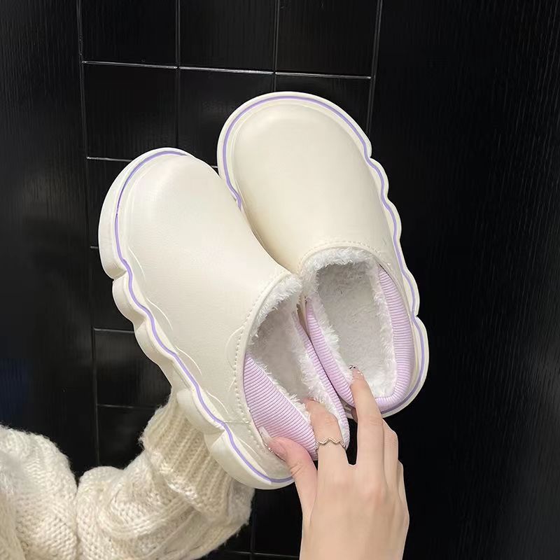 包头棉拖鞋女外穿秋冬防寒百搭女生宿舍防滑室内家居厚底保暖棉鞋|ms