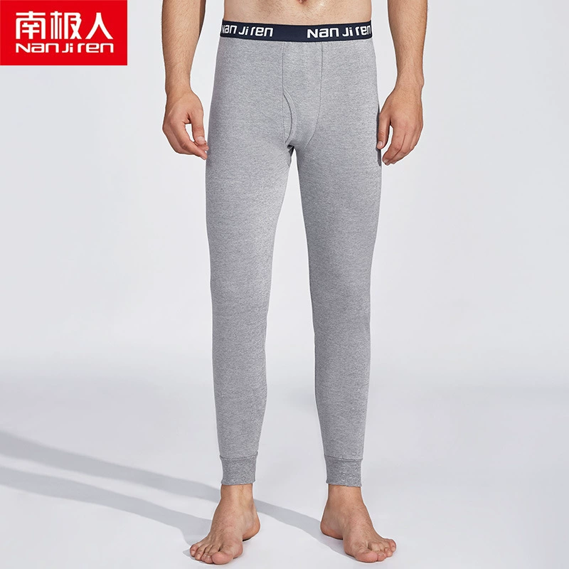 Осенние брюки Мужские тонкие хлопчатобумажные брюки на дне теплые узкие хлопчатобумажные брюки осень-зима