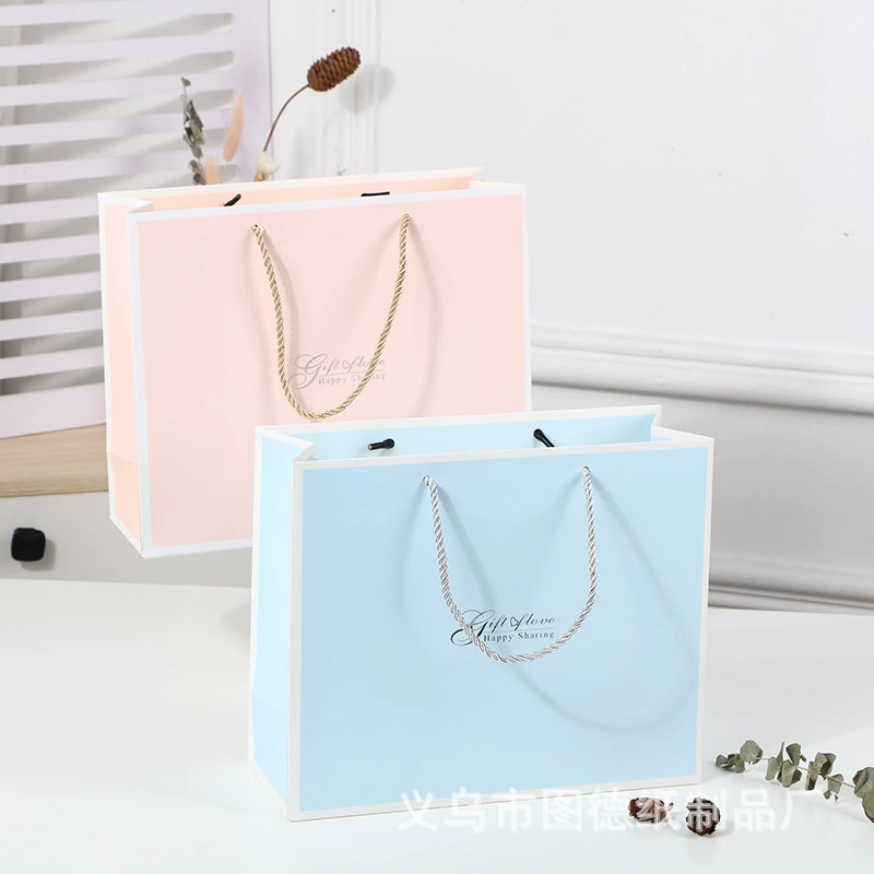 В наличии сплошной цвет маленький свежий подарок сумка большой прямоугольный уход за кожей бумажный мешок простая одежда сумка для покупок