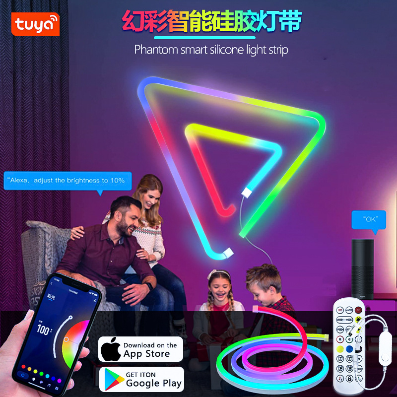 Neón colorido graffiti WiFi Bluetooth música RGB silicona flexible faro con inteligente DIY forma caballo corriendo