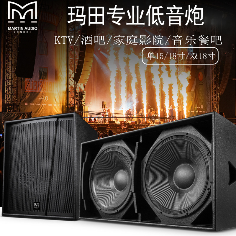 Martin 15/ 18inch Passive Active Subwoofer Set Bass Performance Bar Ktv Speaker