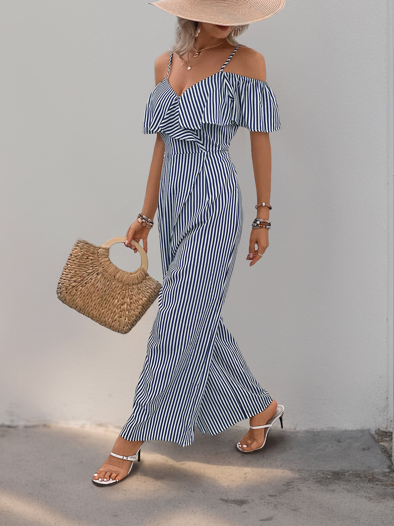 Striped Wide Leg Jumpsuit