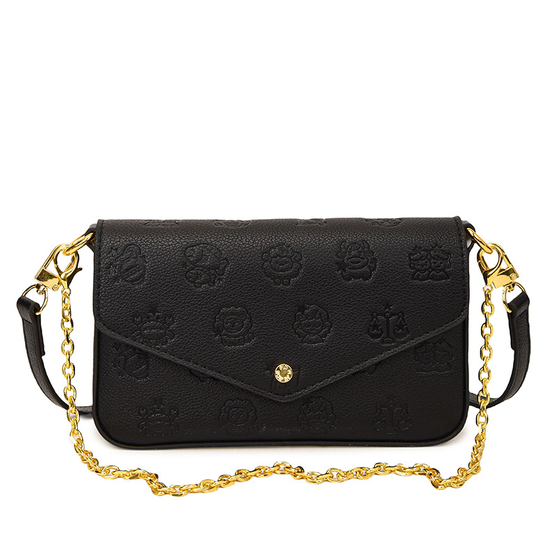 Bolso de cadena de textura transfronteriza 2025 verano nuevo bolso femenino bolso de hombro de doce constelaciones lindo bolso de mensajero con patrón de lichi