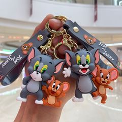 アニメ猫とネズミのキーホルダーアニメトム猫公仔かばんストラップ自動車キーチェーン小プレゼント卸売り