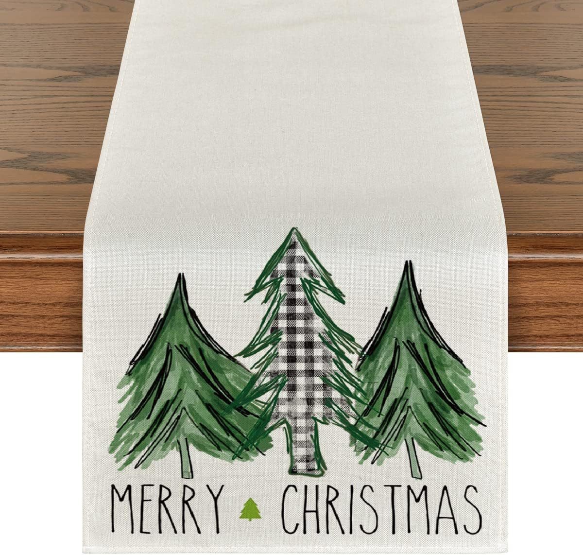 Camino de mesa navideño, decoración de mesa de comedor para el hogar, estilo europeo y americano, mantel nórdico, patrón a cuadros para mesa de té.