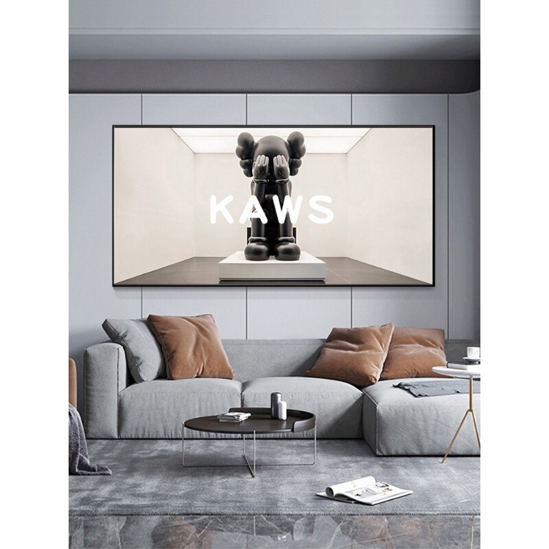 Internet-famous kaws violent bear hanging painting bedroom bedside mural light luxury living room hairdressing barber shop wall decoration painting