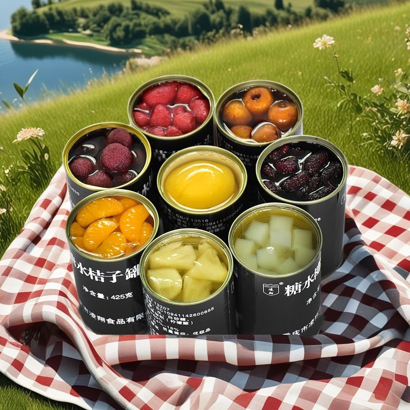 黄桃罐头水果混合枇杷桑葚椰果橘子菠萝杨梅罐头一整箱食品包邮