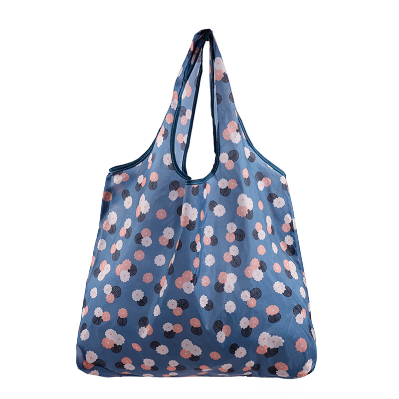 En stock gran bolsa de poliéster color Flip bolsa de protección del medio ambiente bolsa de compras supermercado plegable bolsa de compras plegable bolso portátil