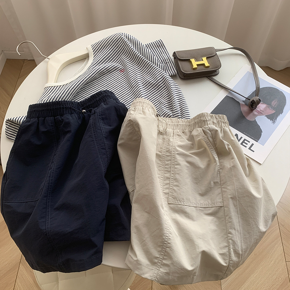 Retro Workwear Skirt for Women in Summer, Elastic High Waist, Slimming Look and Leg Lengthening, Anti-Exposure, A-Line Light Casual Short Skirt