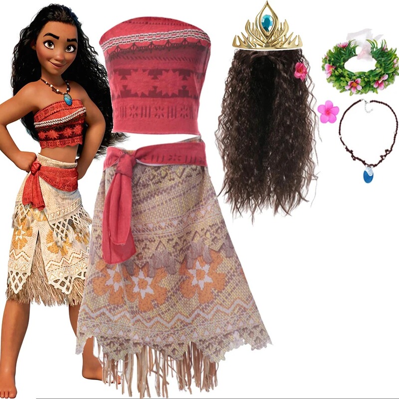 Moana Costume Moana Short Skirt cosplay Costume Moana Grass Skirt Two-Piece Set Moana Costume Moana Short Skirt cosplay Costume Moana Grass Skirt Two-Piece Set