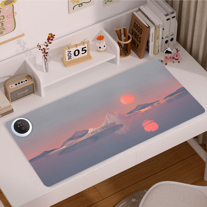 秋冬用加熱マウスパッド 大型 防汚レザー 防水 オフィスゲームデスクパッド ハンドウォーマー 加熱パッド 3段階温度調節|undefined