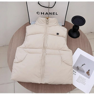 New Children's Cotton Vest, New Solid Color Stand Collar, Fashionable Vest for Boys and Girls, Autumn and Winter Warm Outerwear Vest for Export