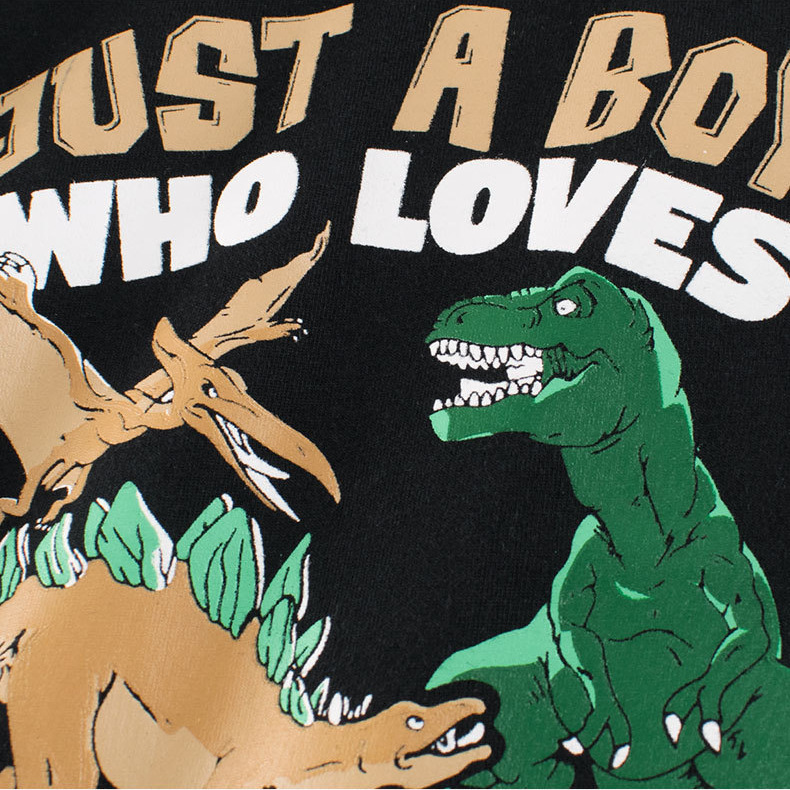 27kids ropa para niños 2025 verano niño dinosaurio camiseta de manga corta impresión ropa de bebé de media manga