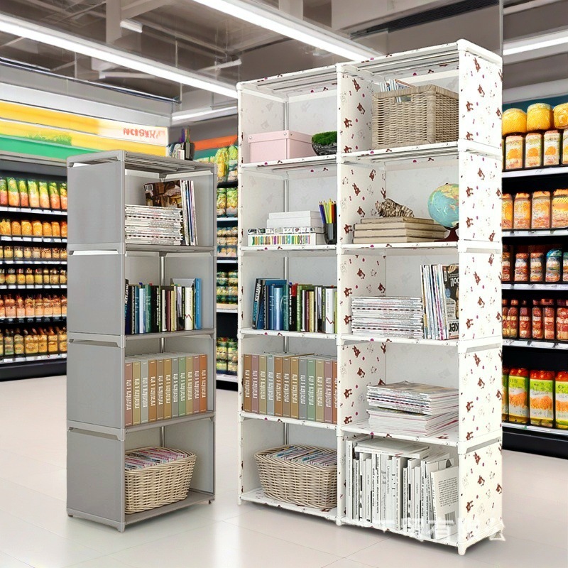 跨境简易书架储物架落地桌上书柜置物架现代经济型家用收纳架