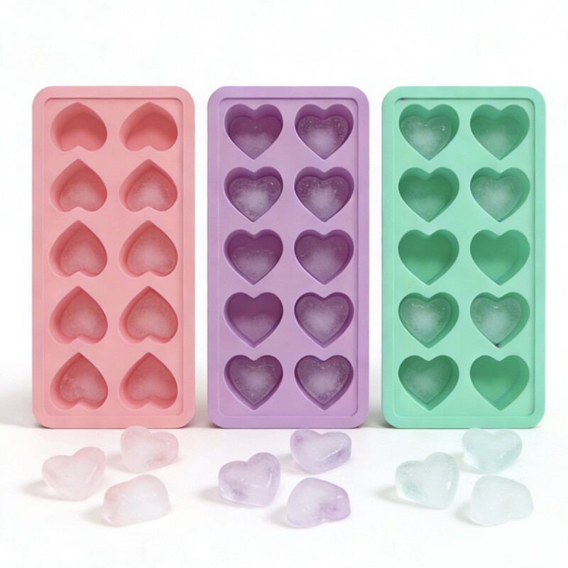 10-Compartment Heart-Shaped Ice Tray Summer Drink Essential Ice Mold for Home DIY Ice Cubes Chocolate Baby Food Freezing Tray