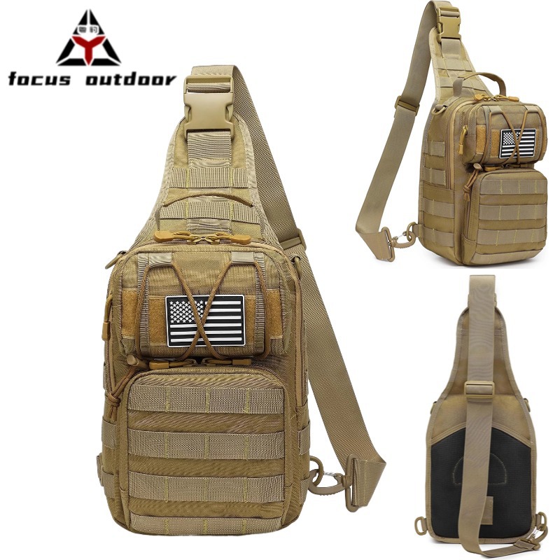 Amazon deportes al aire libre camuflaje bandolera bolsa de pecho para hombres viajes de ocio bolsa de pecho colgante de un solo hombro resistente al desgaste bolsa de pecho táctica