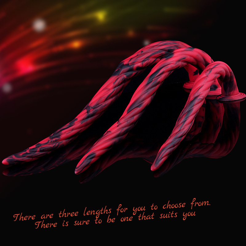 Twist Whip Liquid Silicone Red and Black Mixed Color Anal Whip Super Long Posterior Anal Plug Tail Deep Suction Cup suit